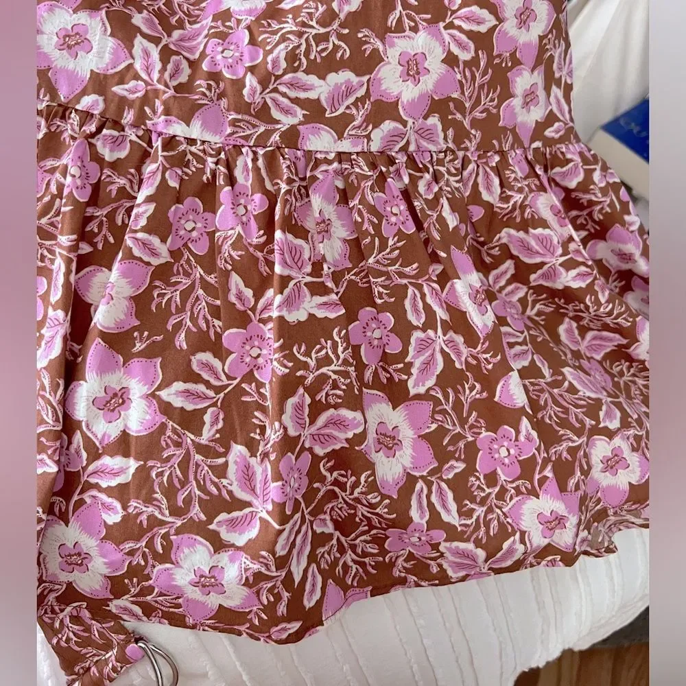 Jason Wu one shoulder lined floral cotton blend belted mini dress. M